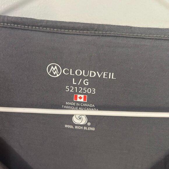 2 Cloudveil Womens Baselayer Shirt Large Black Outdoor Merino Blend Long Sleeve - Picture 2 of 4